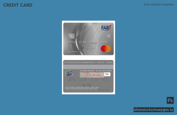 Mustervorschau der Saudi Arabi Fisrt Abu Dabi Bank Platinum World Credit Mastercard